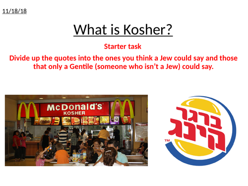 What is Kosher?  - Judaism dietary laws Mitzvot  ...preparation for GCSE AQA Judaism Practices