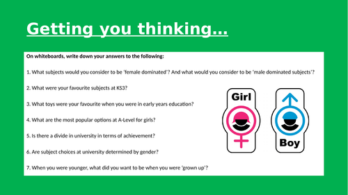 Y12 Sociology - Education Topic - Gender Differences in Education