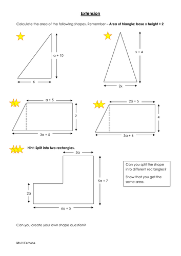 Expanding brackets area questions
