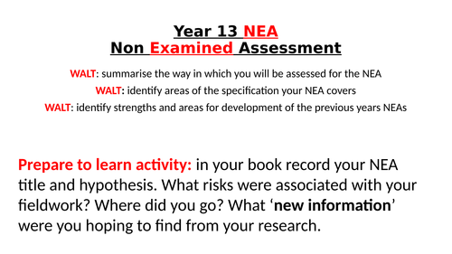 A level Geography NEA understanding the mark scheme and how to get the best grades