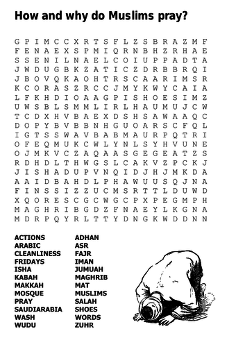 How and why do Muslims pray Word Search