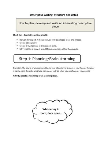 Descriptive Writing: Building Structure and Detail