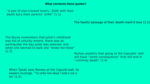 Death and Foreshadowing - Romeo and Juliet Act 1