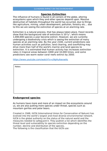 Human impact on the environment wjec 3.6