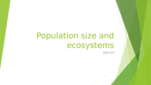 Population size and ecosystems wjec unit 3.5