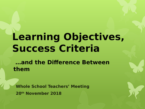 Learning Objectives and Success Criteria