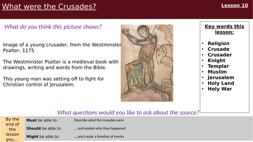 What were the crusades 3 lessons