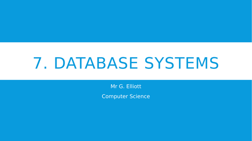 Database Systems - (A-Level Computer Science)