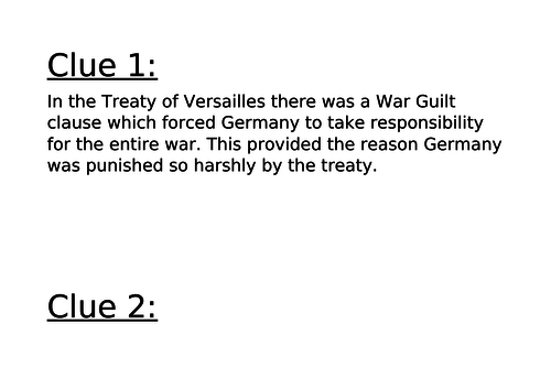 Treaty of Versailles escape room