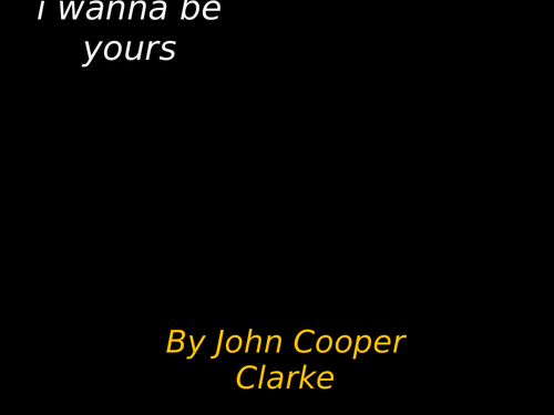 annotated 'I wanna be yours' poem