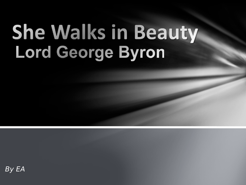 annotate She walks in beauty by Lord Byron