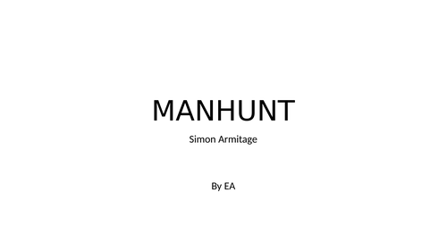 Annotated 'Manhunt' poem by Simon Armitage