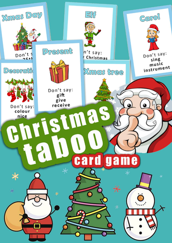 Christmas Taboo Game | Christmas Vocabulary ESL Speaking Game | Printable Christmas Activity