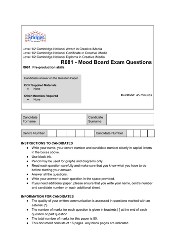 OCR iMedia Topic Assessments