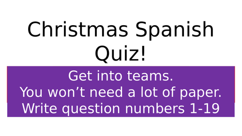 Spanish Christmas Quiz