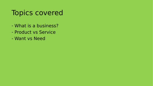 Edexcel 1.1.5 GCSE Business Introduction to Business: Goods vs Services, Wants vs Needs