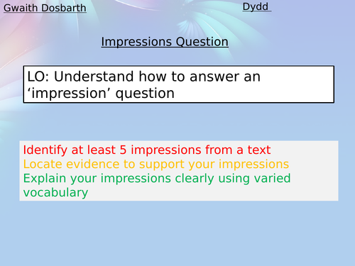 Impressions Questions