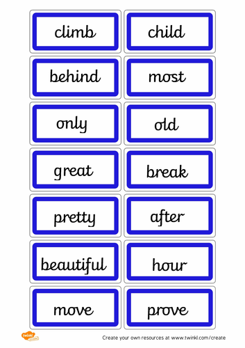 Common Exception Words Y2 - cards for key chain.