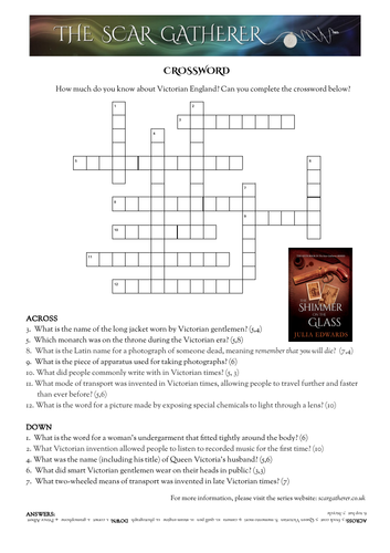 Victorian crossword and word search