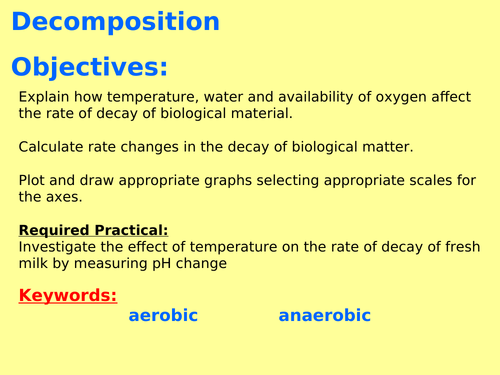 AQA B7.6 (Biology spec 4.7 - exams 2018) - Decomposition with required practical (TRIPLE ONLY)