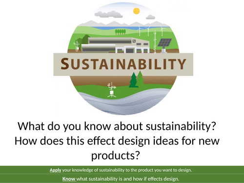 AQA 1-9 GCSE Design and Technology Sustainability and Environmental issues.