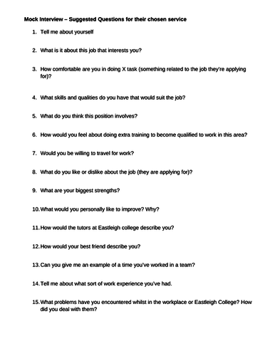 Interview questions