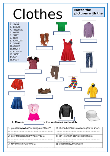 Clothes Vocabulary worksheet