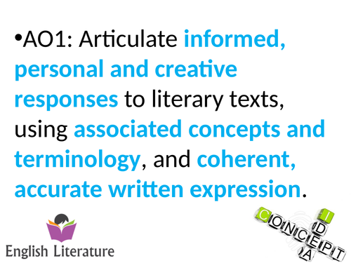 AQA Assessment Objective Posters - A Level Literature A