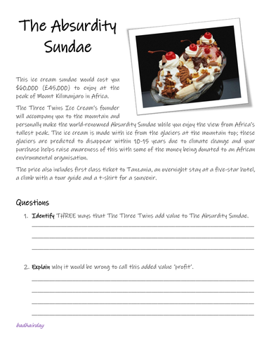 ADDED VALUE - The Absurdity Sundae