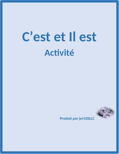 Il Est Vs C est French Sentence Builder Activity Teaching Resources