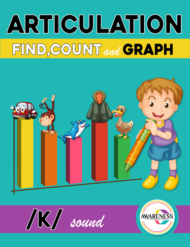 Articulation Activity; /K/ sound Worksheets Find, Count and Graph