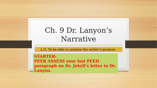 Chapter 9 - Lanyon's testimony