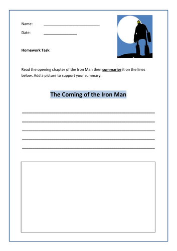 Iron Man - Summarise each chapter (writing task)