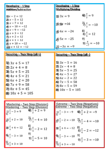 basic solving equations worksheet with answers teaching resources