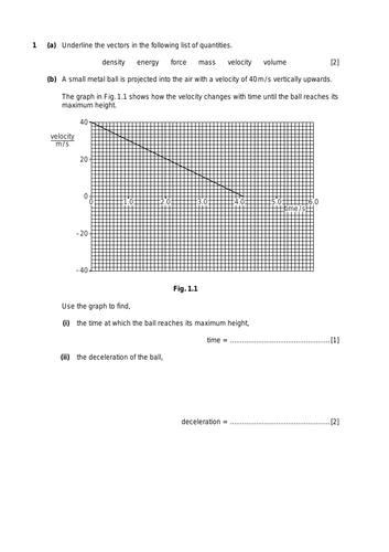 IGCSE 0625 Physics mock  paper 4