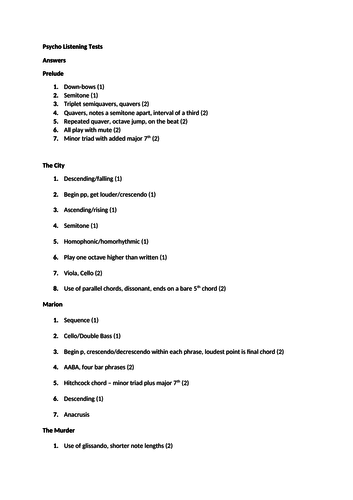 Herrmann Psycho Listening Tests