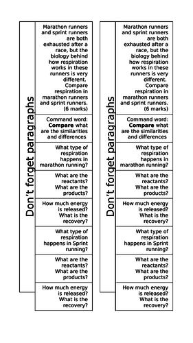 GCSE Biology Respiration: Structure Strip