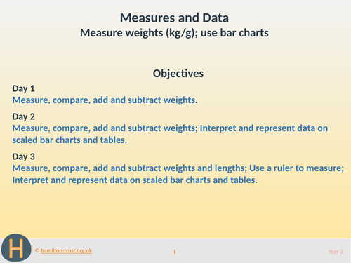Measure weights in g and kg - Teaching Presentation - Year 3