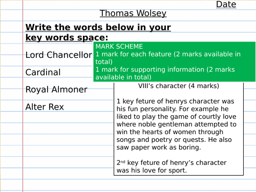 Thomas Wolsey early life and rise to power Edexcel Henry VIII