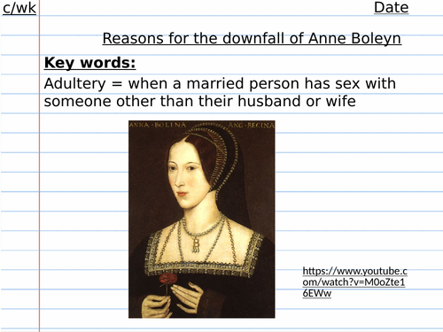 Reasons for the fall of Anne Boleyn Edexcel