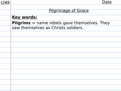 Pilgrimage of Grace Edexcel Henry VIII