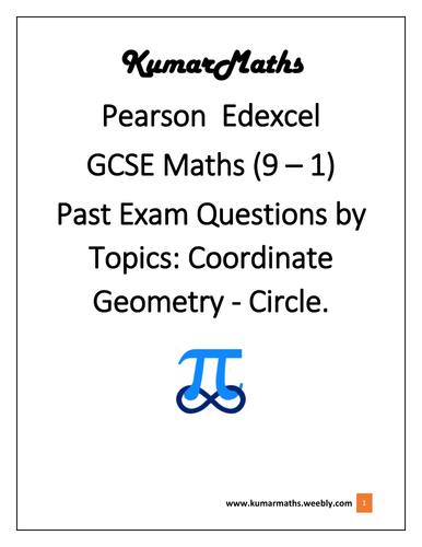 Pearson Edexcel GCSE Maths 9-1 Past Exam Questions By Topics: Coordinate Geometry -  Circle