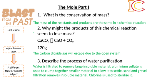 The Mole (topic 3 AQA Chemsitry)