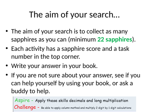 KS3 Y7 Multiplication Revision Activity
