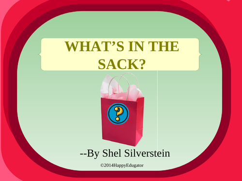 "What's in the Sack" by Shel Silverstein PowerPoint - Beginning of the Year - UK Version