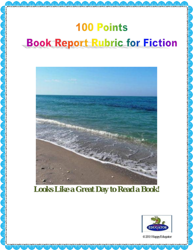 100 Points Book Report Rubric for Fiction Texts UK Version