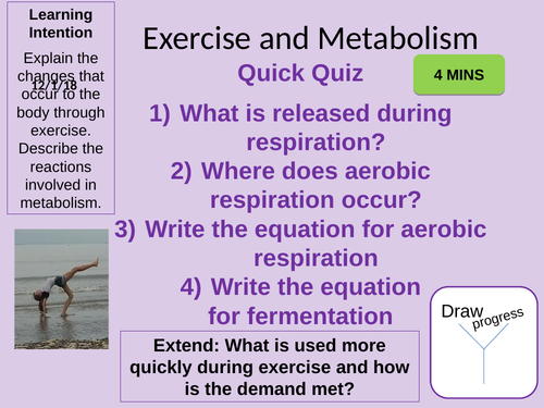 Metabolism and The Response to Exercise Outstanding Lesson AQA New 9-1 Bioenergetics