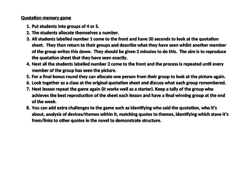 A Christmas Carol - quotation memory game.