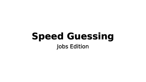 ESL Speed Guessing Game - Jobs Edition