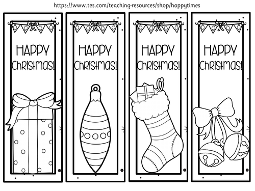 16 Merry Christmas Bookmarks English